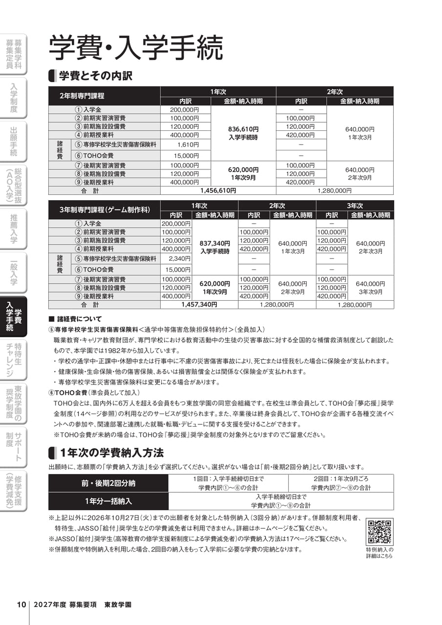 学費・入学手続