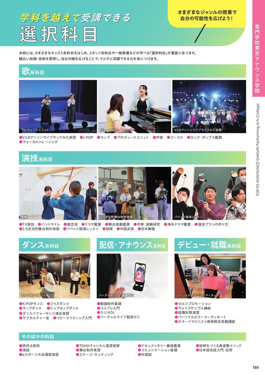 学科を超えて受講できる選択科目