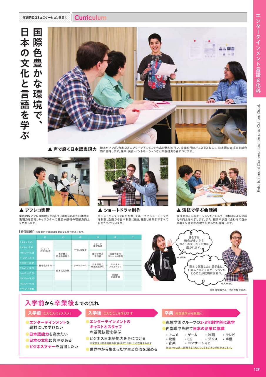エンターテインメント言語文化科